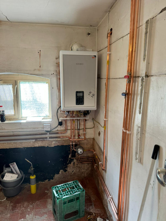 Boiler installed in a utility room